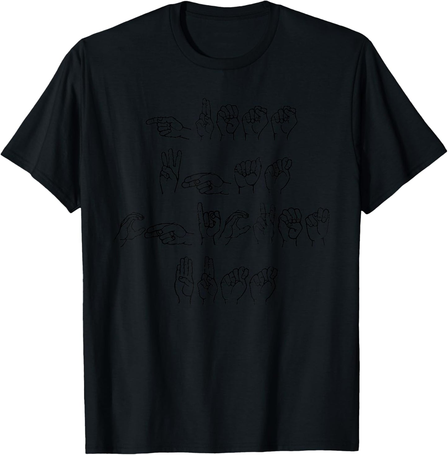 Funny Deaf ASL Sign Finger Spelling Guess What Chicken Butt T-Shirt - T-Shirt | Black