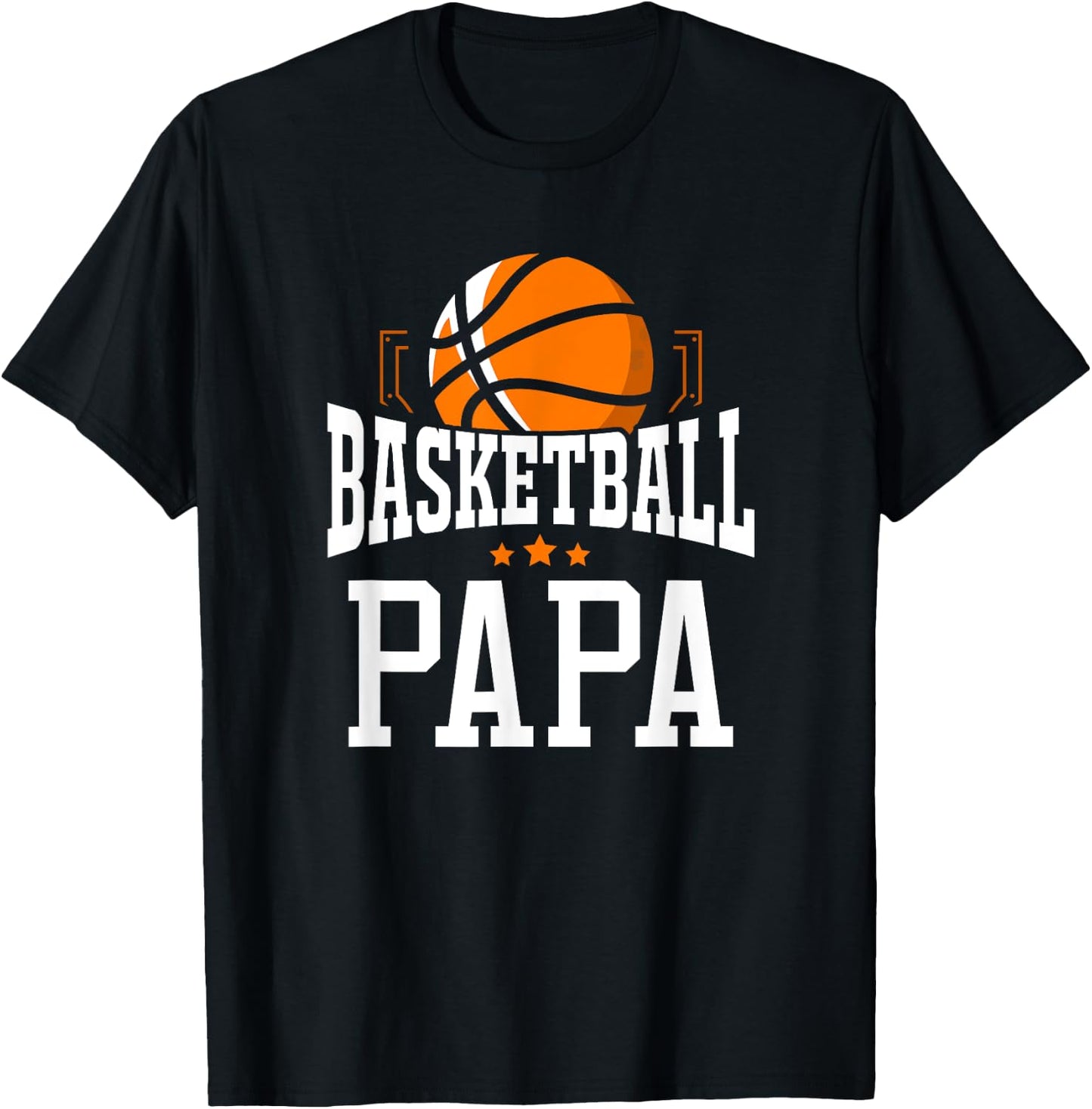 Basketball Papa Team Sports Fan T-Shirt - T-Shirt | Black