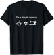 I'm A Simple Woman Loves Coffee Dog and Sewing Quilting T-Shirt - T-Shirt | Black