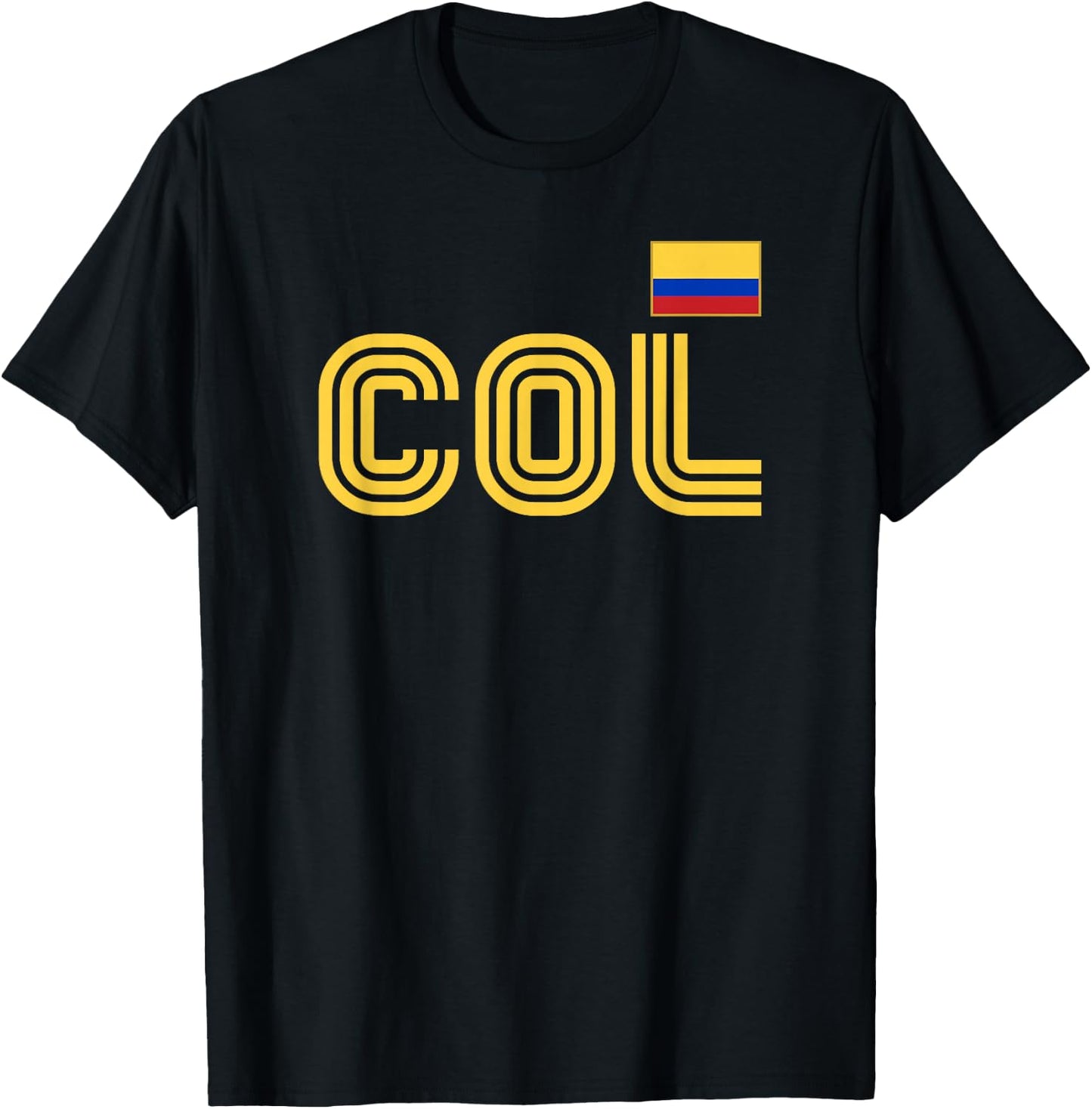 Colombia Flag Retro International Country Colombian Pride T-Shirt - T-Shirt | Black