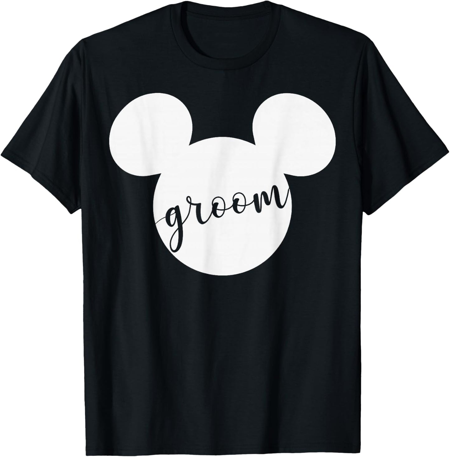 Disney Mickey And Friends Mickey Groom Text T-Shirt - T-Shirt | Black