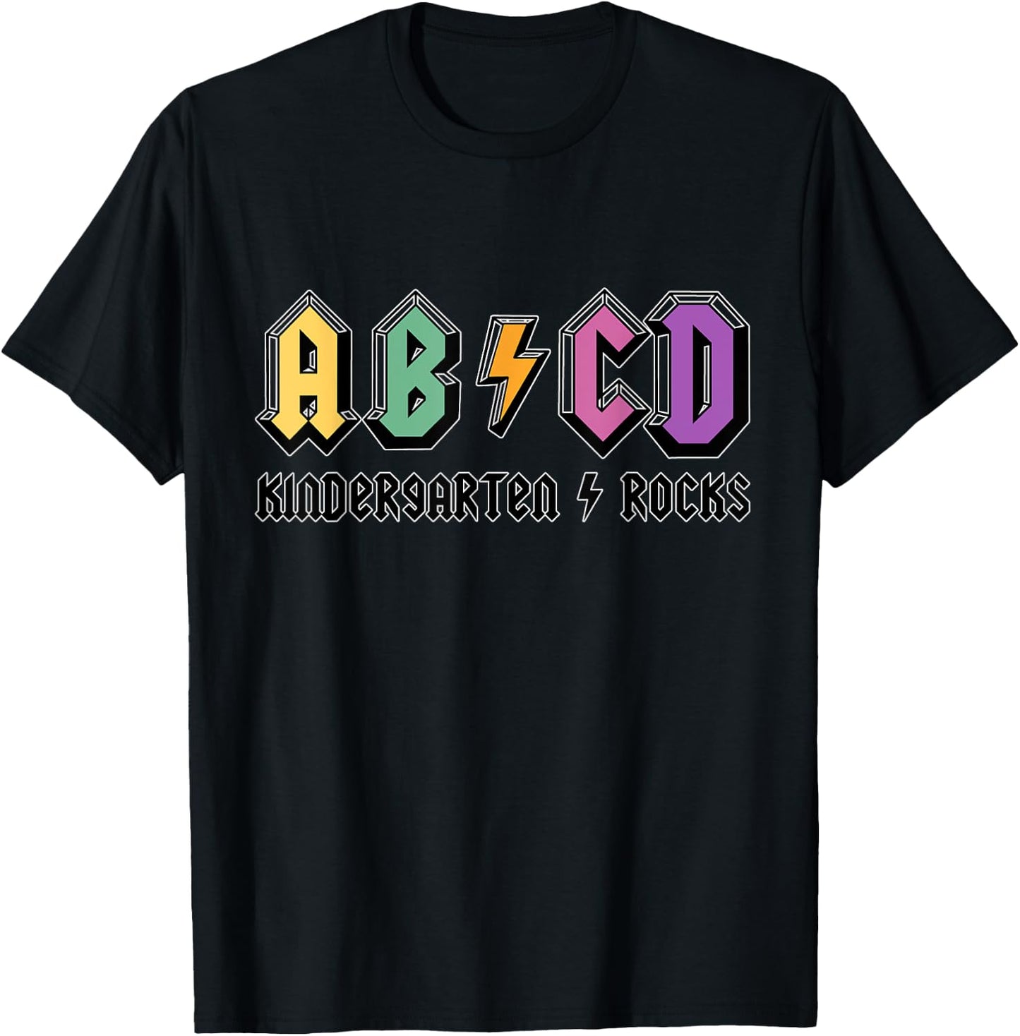 ABCD Kindergarten Rocks, Teachers, Kinder, Cute, Funny Men Women Kids T-Shirt - T-Shirt | Black