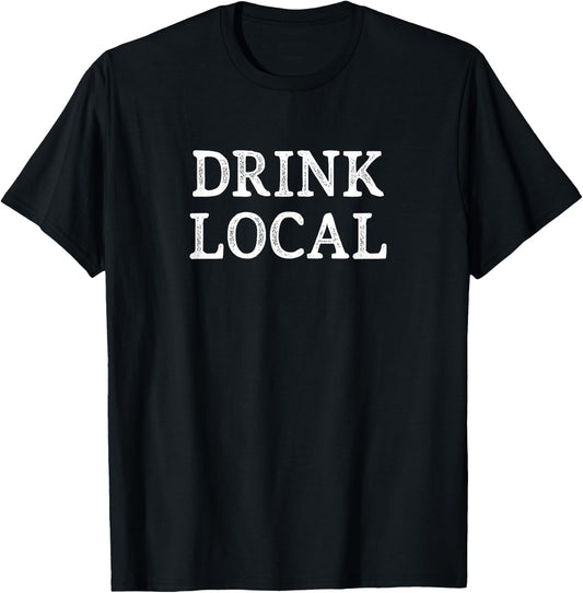 Drink Local - Vintage Style T-Shirt - T-Shirt | Black