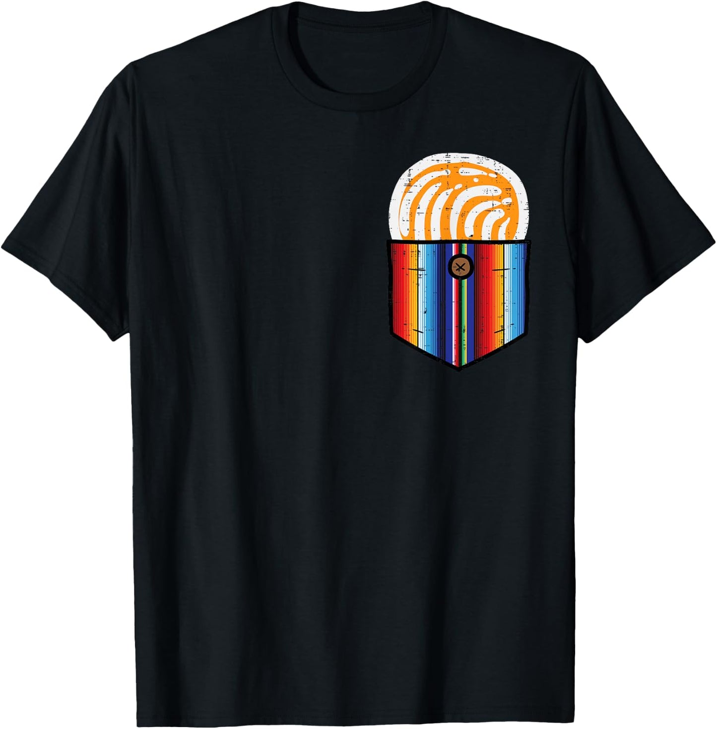 Conchas Serape Pocket Cinco De Mayo Mexican Fiesta Party T-Shirt - T-Shirt | Black