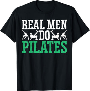 Real Men Do Pilates Fitness Exercise Training Contrology T-Shirt - T-Shirt | Black