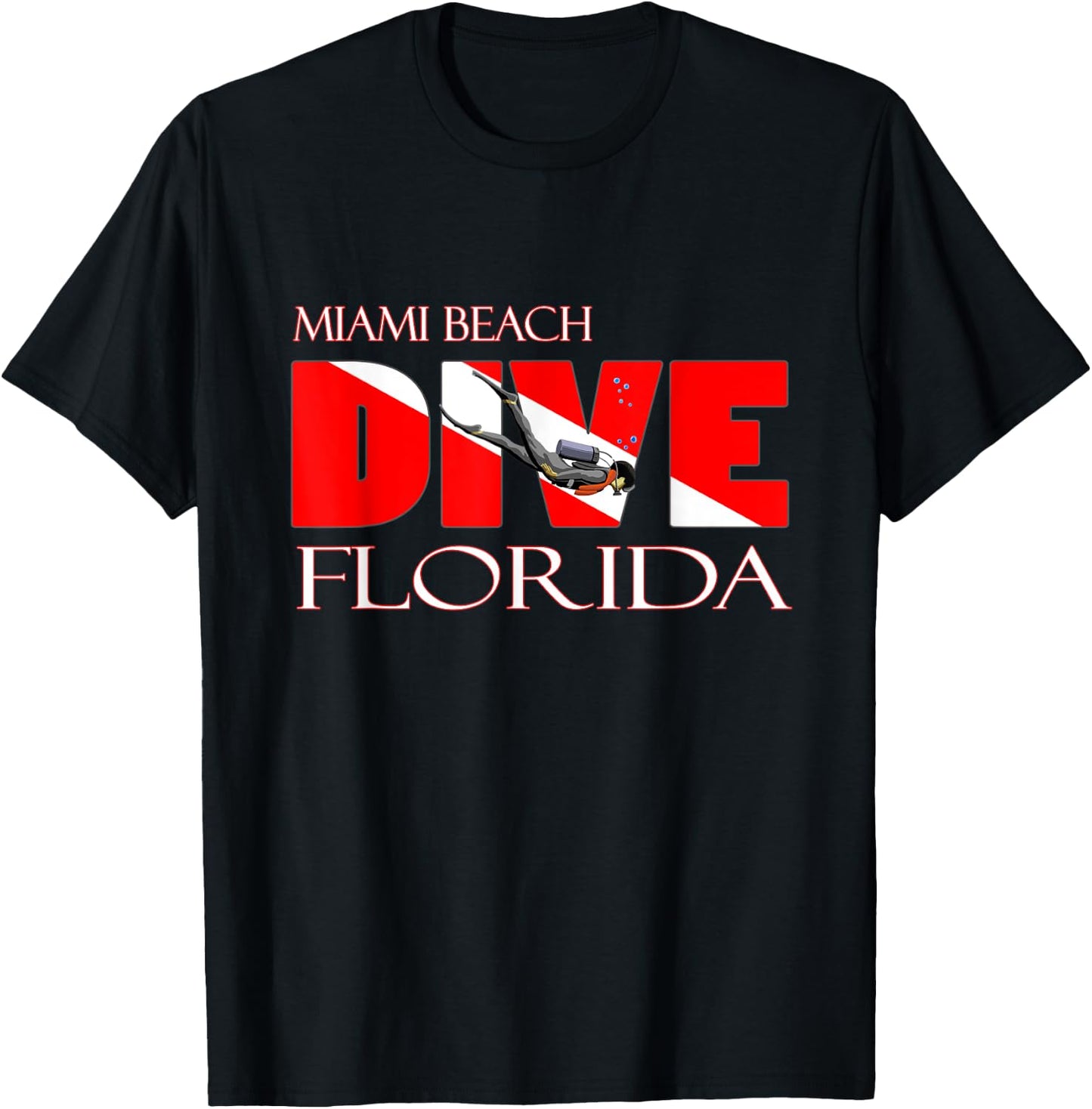 DIVE Miami Beach Florida SCUBA Diving Snorkeling Women Kids T-Shirt - T-Shirt | Black