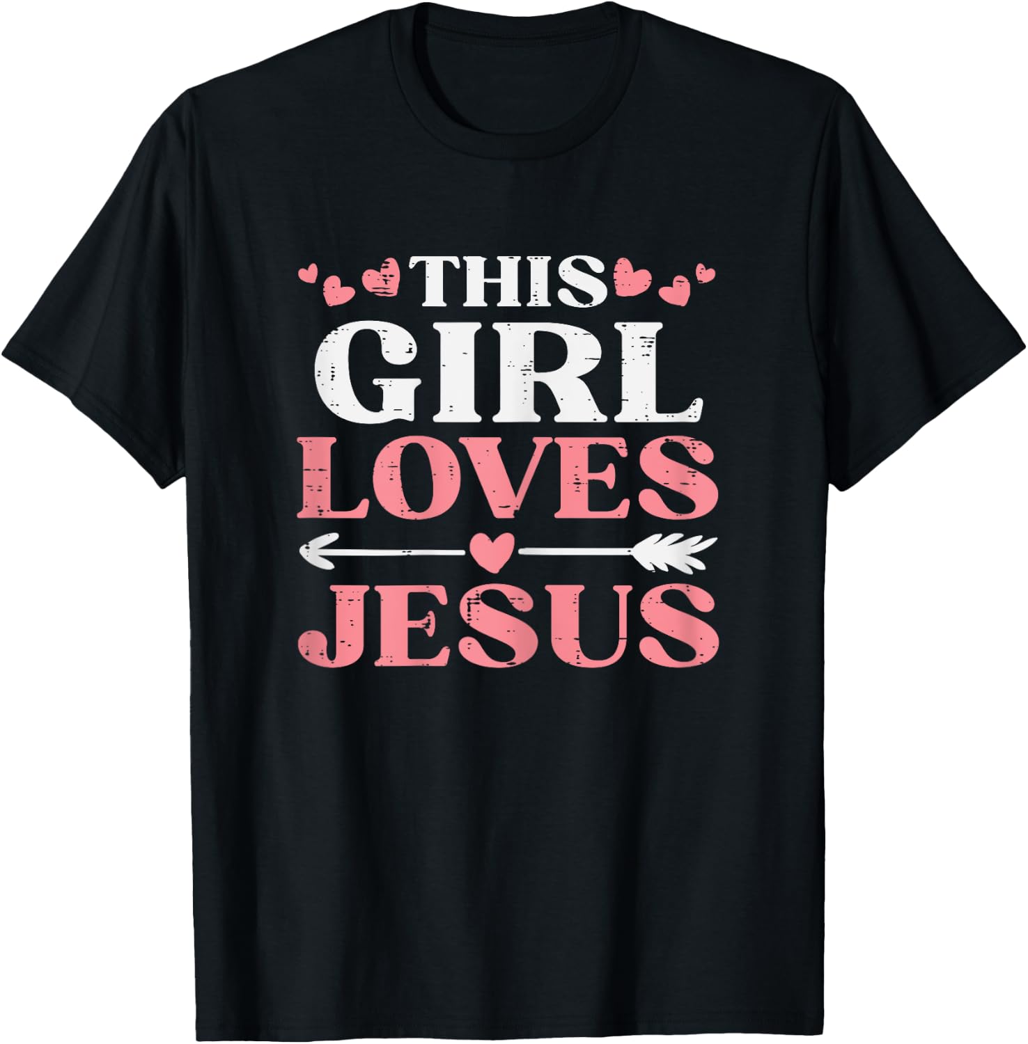 This Girl Loves Jesus Christ God Faith Christian Girls Women T-Shirt - T-Shirt | Black