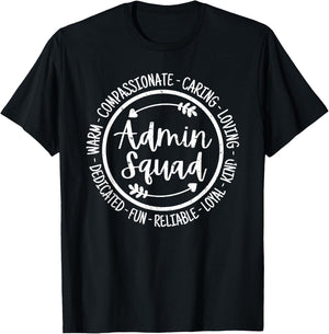 Admin Squad Admin Assistants Office Squad Team Vintage T-Shirt - T-Shirt | Black