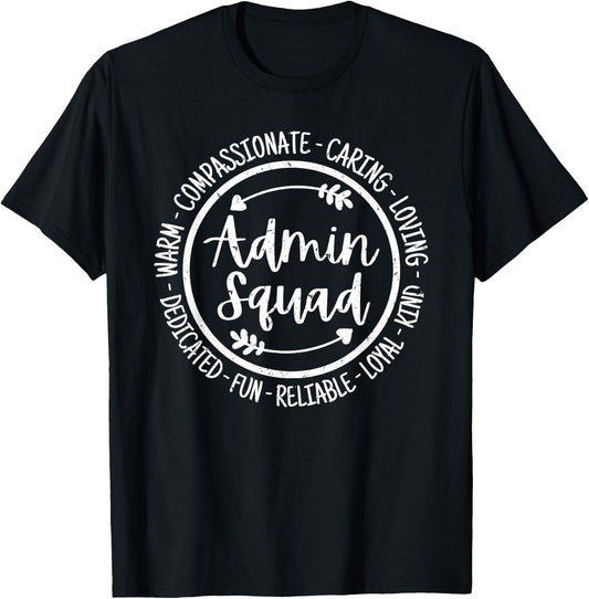 Admin Squad Admin Assistants Office Squad Team Vintage T-Shirt - T-Shirt | Black