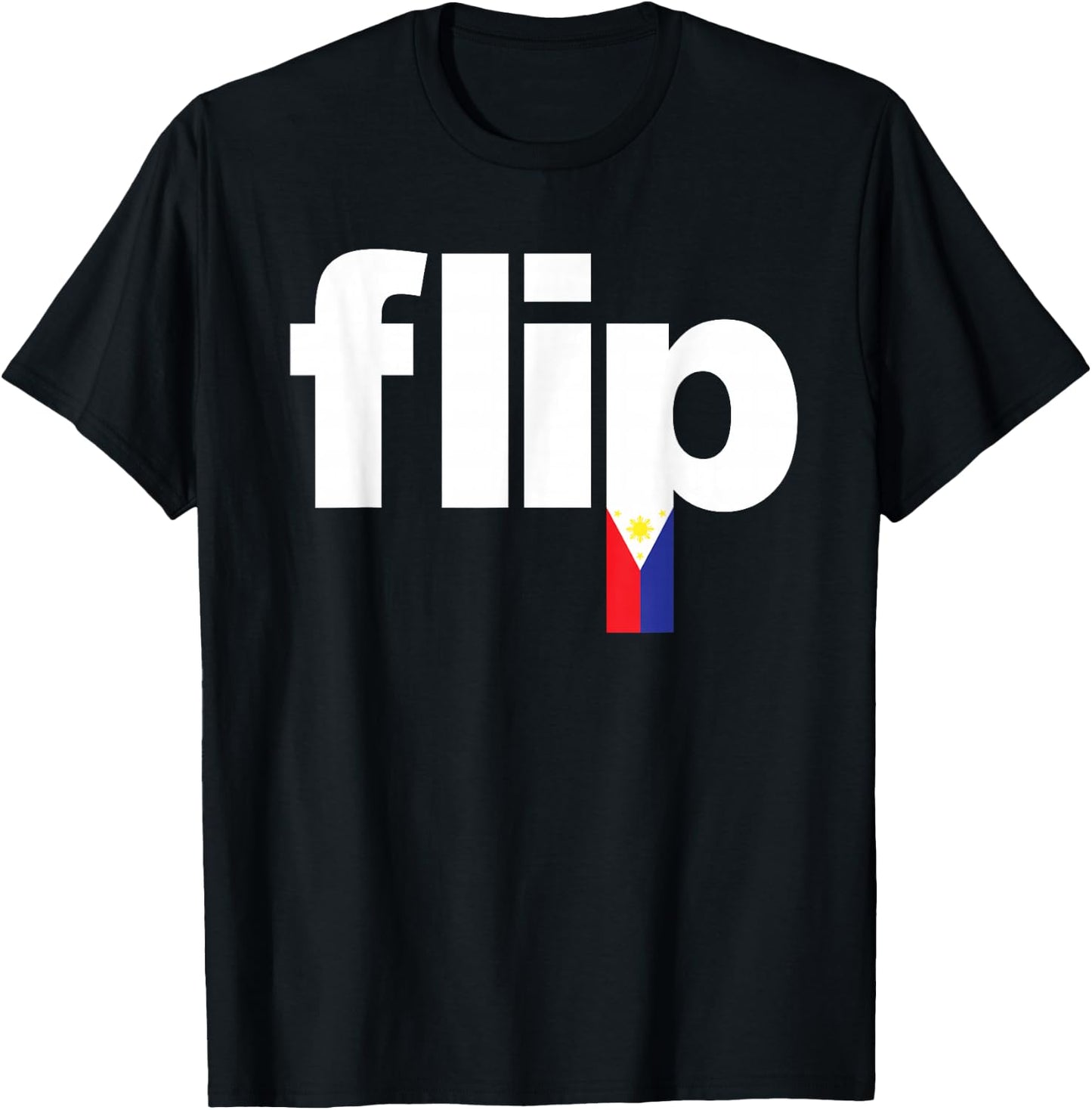 Cool Filipino Flag Pride - Pinoy Flip Logo T-Shirt - T-Shirt | Black