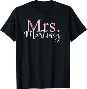 Future Mrs. Martinez Bachelorette Party Bridal Shower Gift T-Shirt - T-Shirt | Black