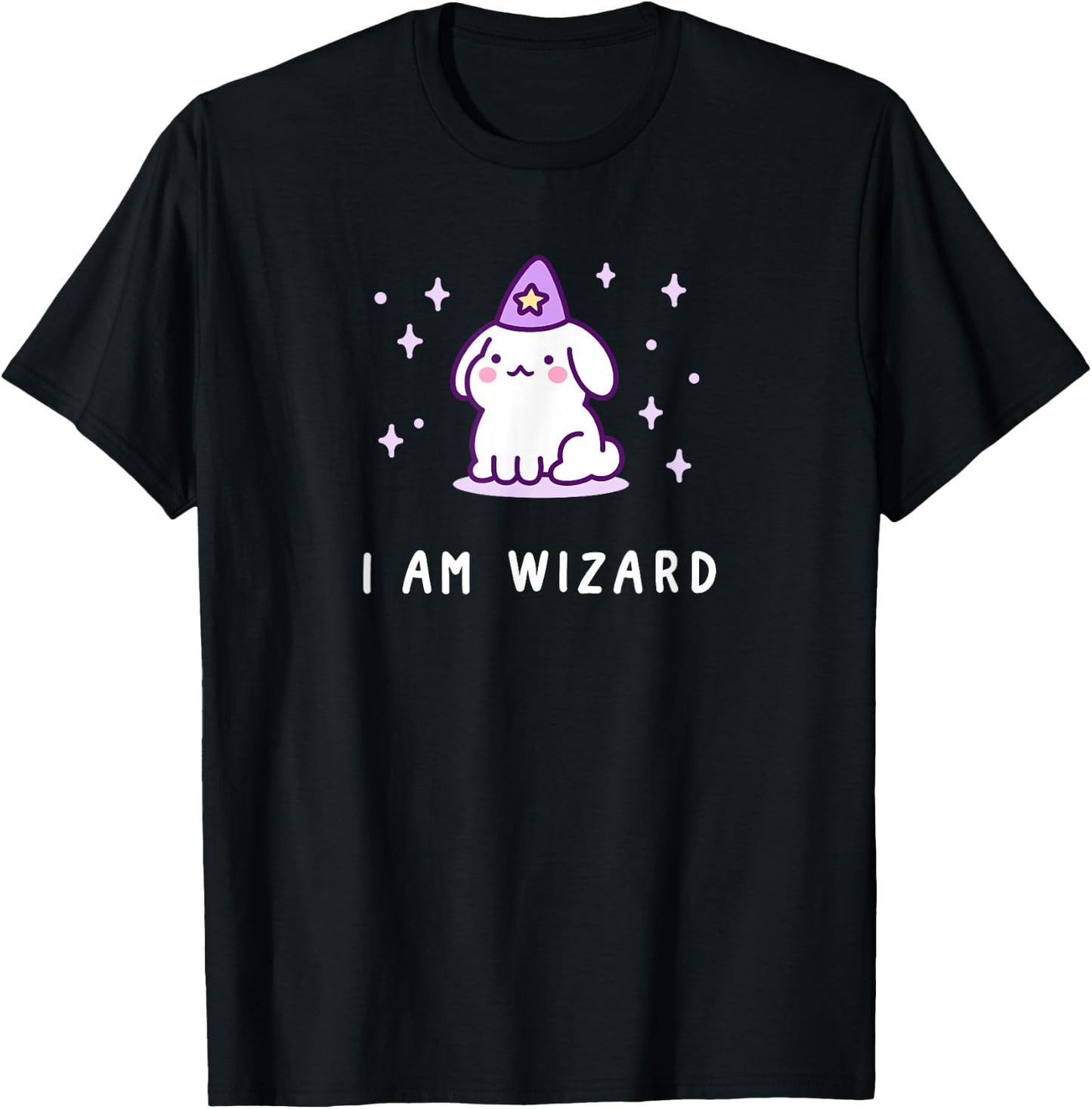 Cute Kawaii Bunny Wizard, I Am Wizard T-Shirt - T-Shirt | Black