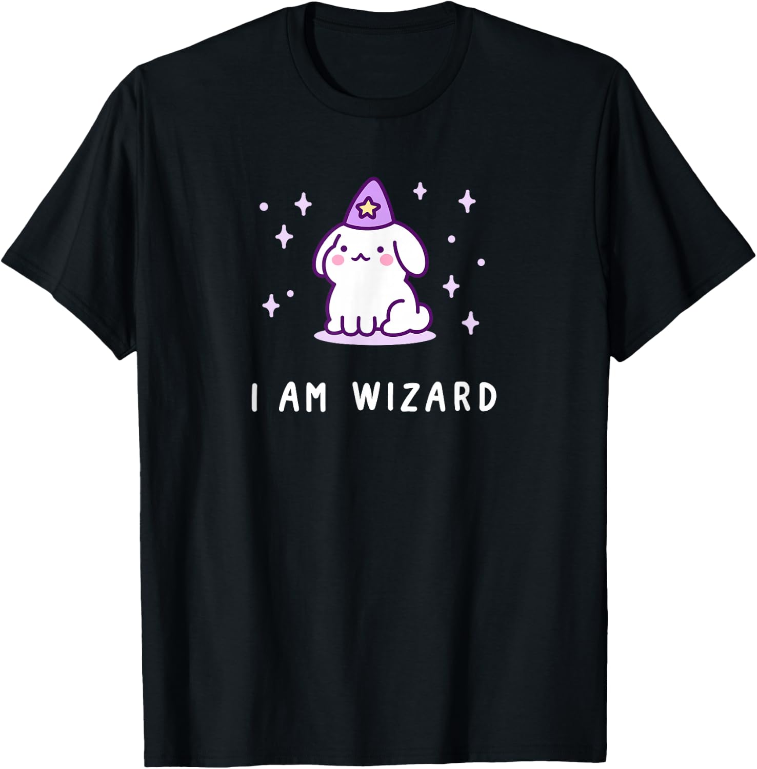 Cute Kawaii Bunny Wizard, I Am Wizard T-Shirt - T-Shirt | Black