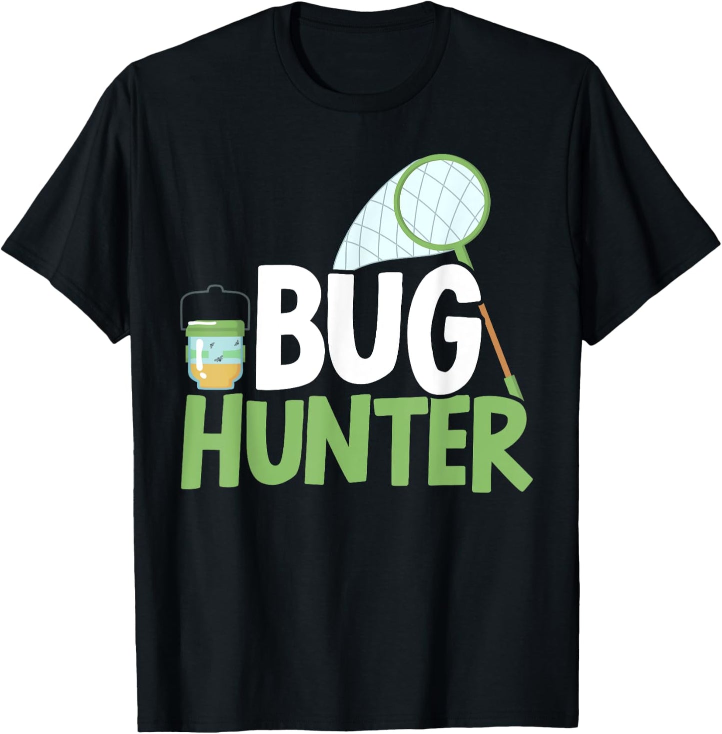Bug Hunter Entomology Insect Catching Ladybug Butterfly T-Shirt - T-Shirt | Black