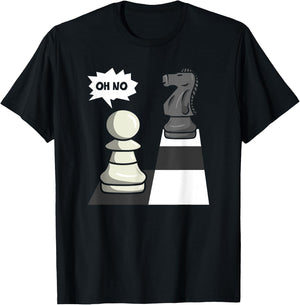 Chess Funny Move Knight To Pawn Funny Chess Player T-Shirt - T-Shirt | Black