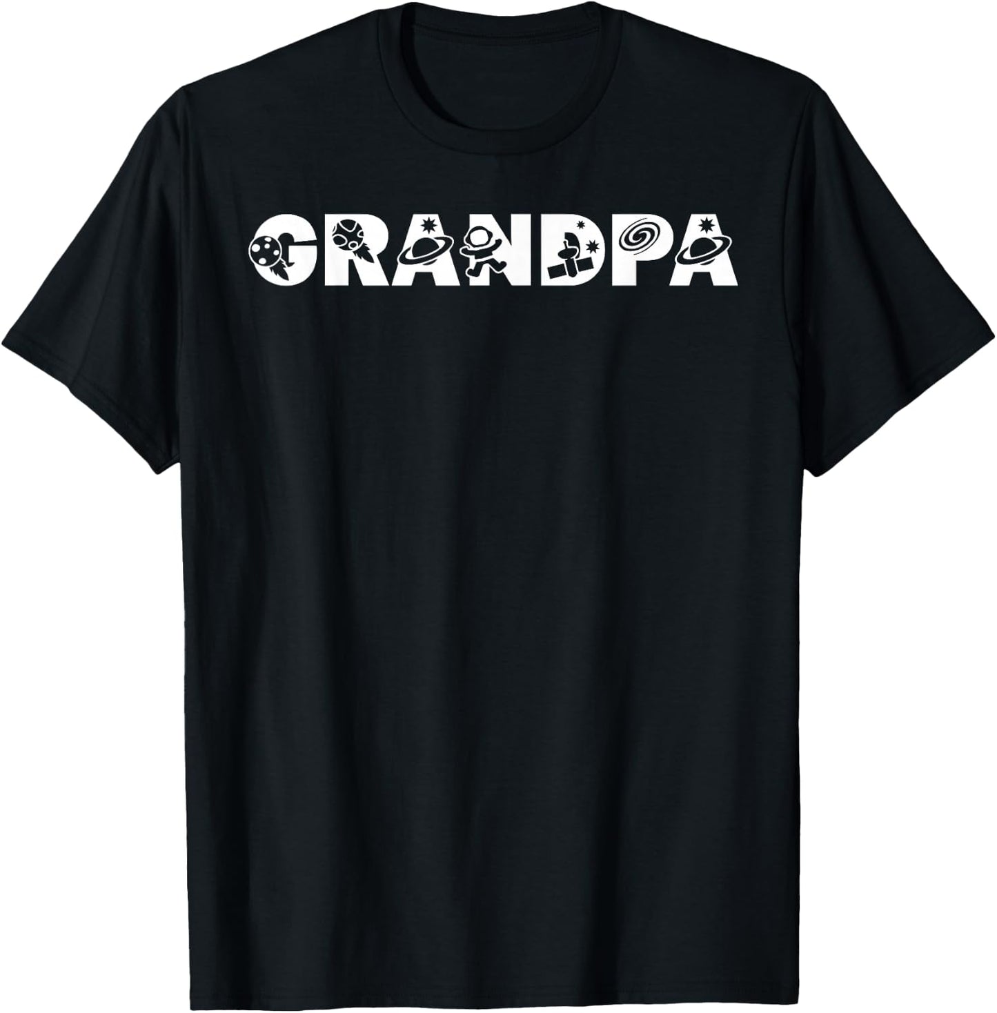 Funny Grandpa Space Astronaut Birthday Party T-Shirt - T-Shirt | Black