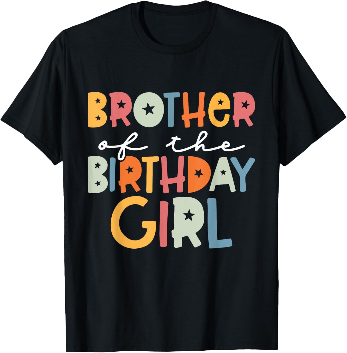 Cute Big Brother Girl Bday Brother Of The Birthday Girl Kids T-Shirt - T-Shirt | Black