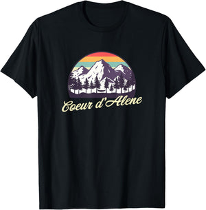 Retro Coeur d’Alene Idaho Vintage Outdoors T-Shirt - T-Shirt | Black
