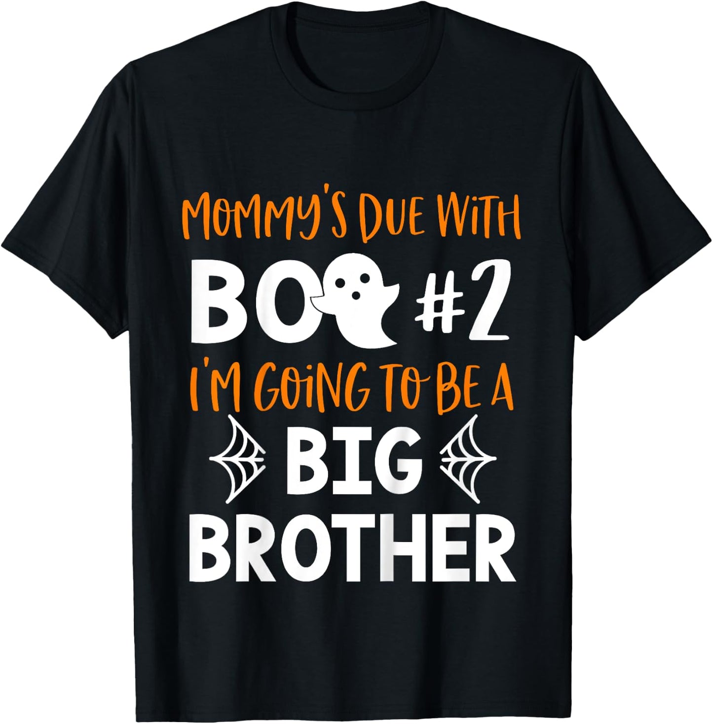 Kids Big Brother Halloween Pregnancy Announcement Boo #2 T-Shirt - T-Shirt | Black