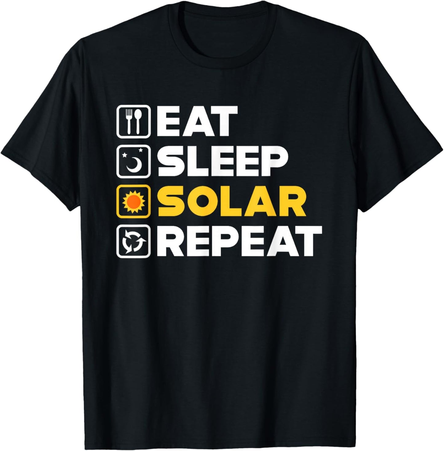 Funny Solar Energy Power Panel Sun Harvest Renewable Gift T-Shirt - T-Shirt | Black