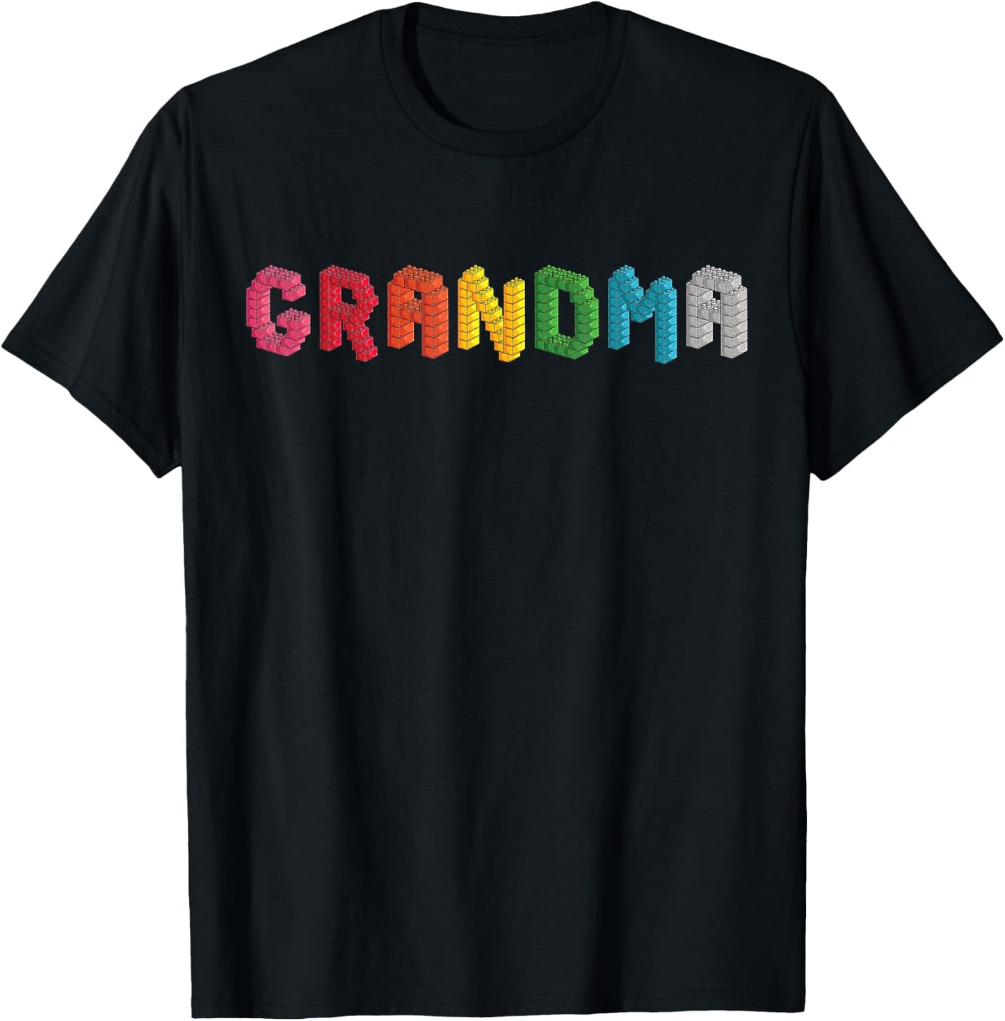 Grandma Master Builder Building Bricks Blocks Family Set T-Shirt - T-Shirt | Black