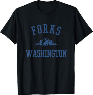 Forks Washington Mountain Graphic T-Shirt - T-Shirt | Black