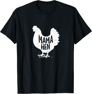 Mama Hen Chicken Funny Farm Wife Mom Mommy Mother Farmer T-Shirt - T-Shirt | Black