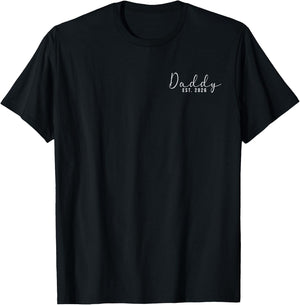 Dad Est 2026 First Fathers Day 2026 Promoted to Daddy T-Shirt - T-Shirt | Black