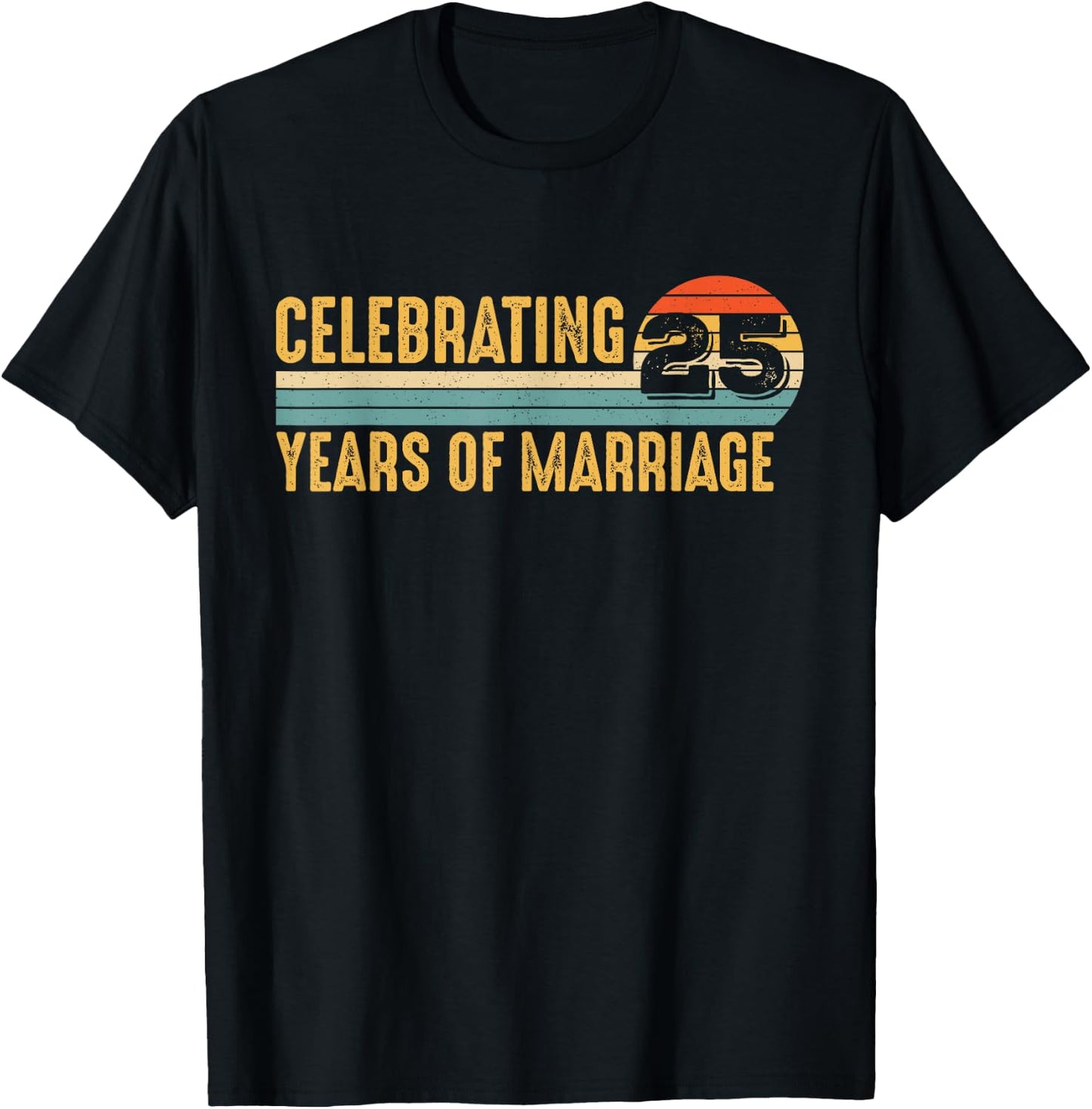 25th Anniversary 25 Years Couple 25th Wedding Anniversary T-Shirt - T-Shirt | Black