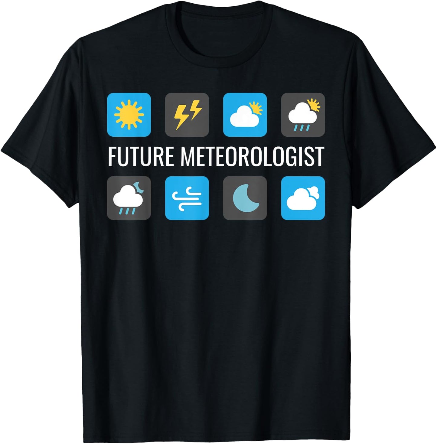Future Meteorologist Weather Forecast Icons Gift T-Shirt - T-Shirt | Black