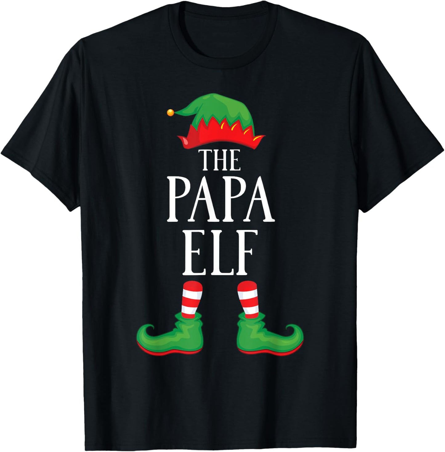 Papa Elf Matching Group Xmas Funny Family Christmas T-Shirt - T-Shirt | Black