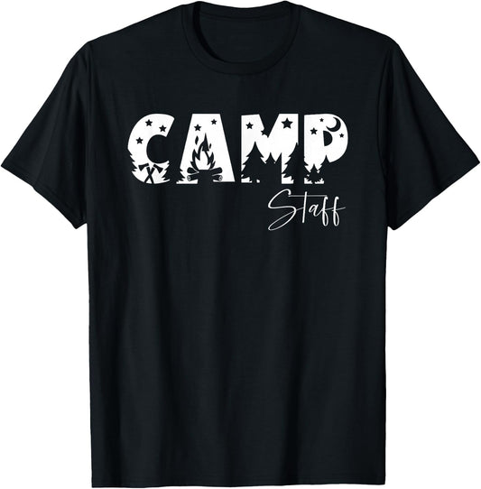 Apparel for Summer Camp Staff Summer Camp Staff Counselor Camping Camper T-Shirt - T-Shirt | Black