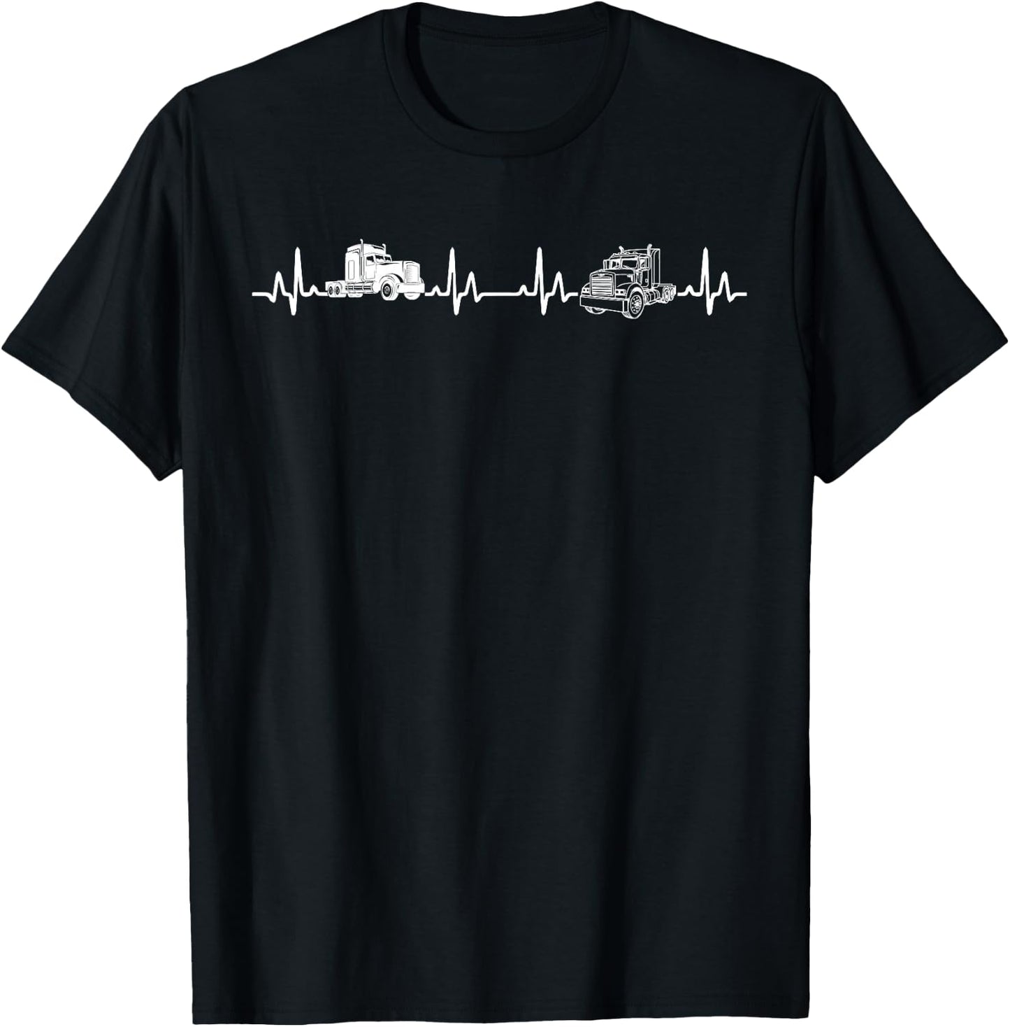Truck Driver heartbeat For Trucker Men T-Shirt - T-Shirt | Black