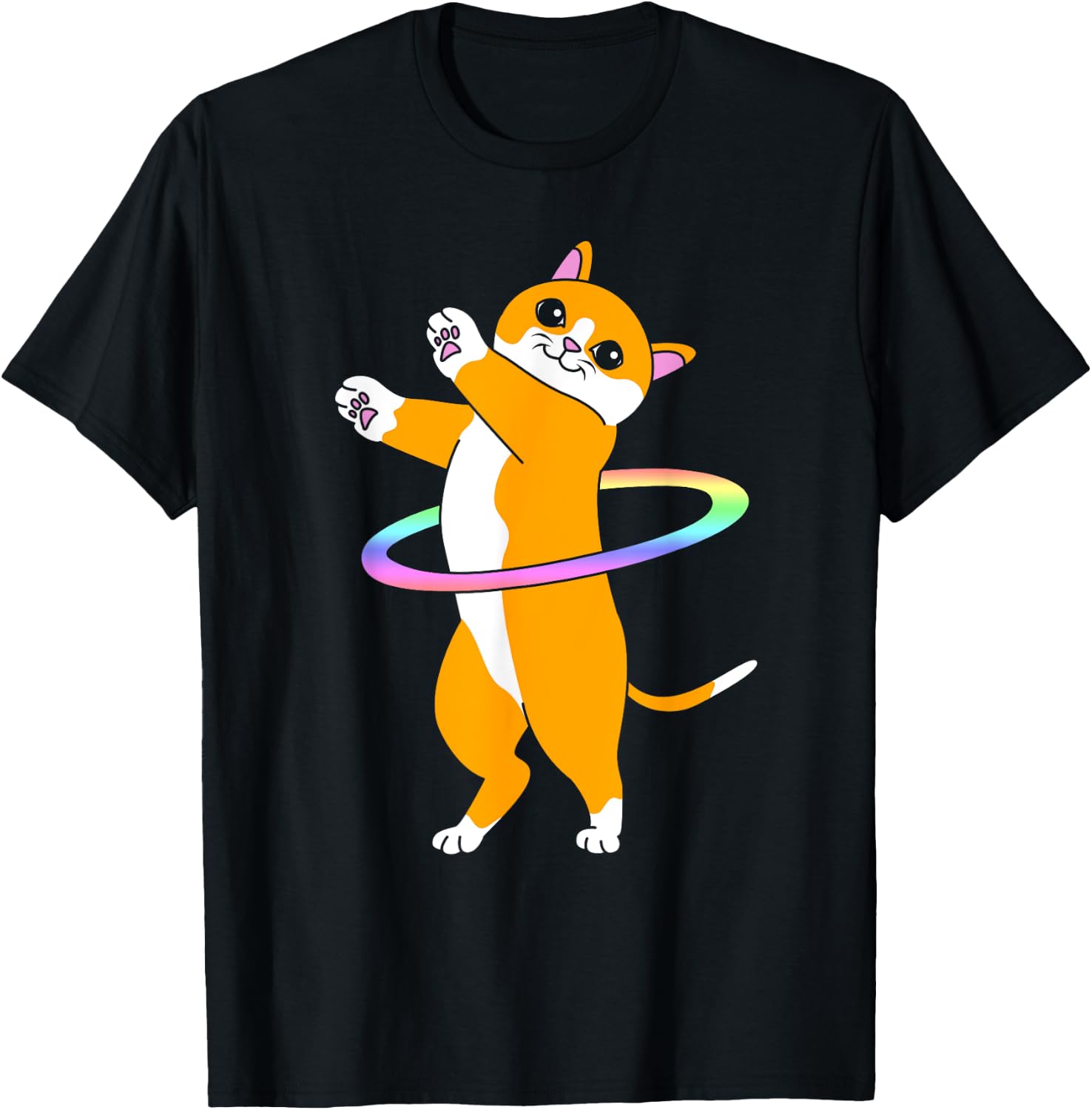 Cute Dancer Hula Hooper Cat Hula Hoop T-Shirt - T-Shirt | Black