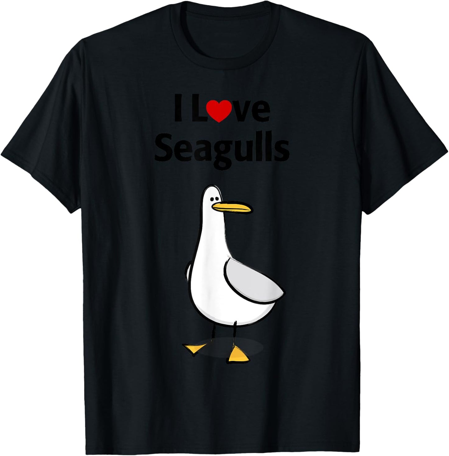 I Love Seagulls T-Shirt - T-Shirt | Black