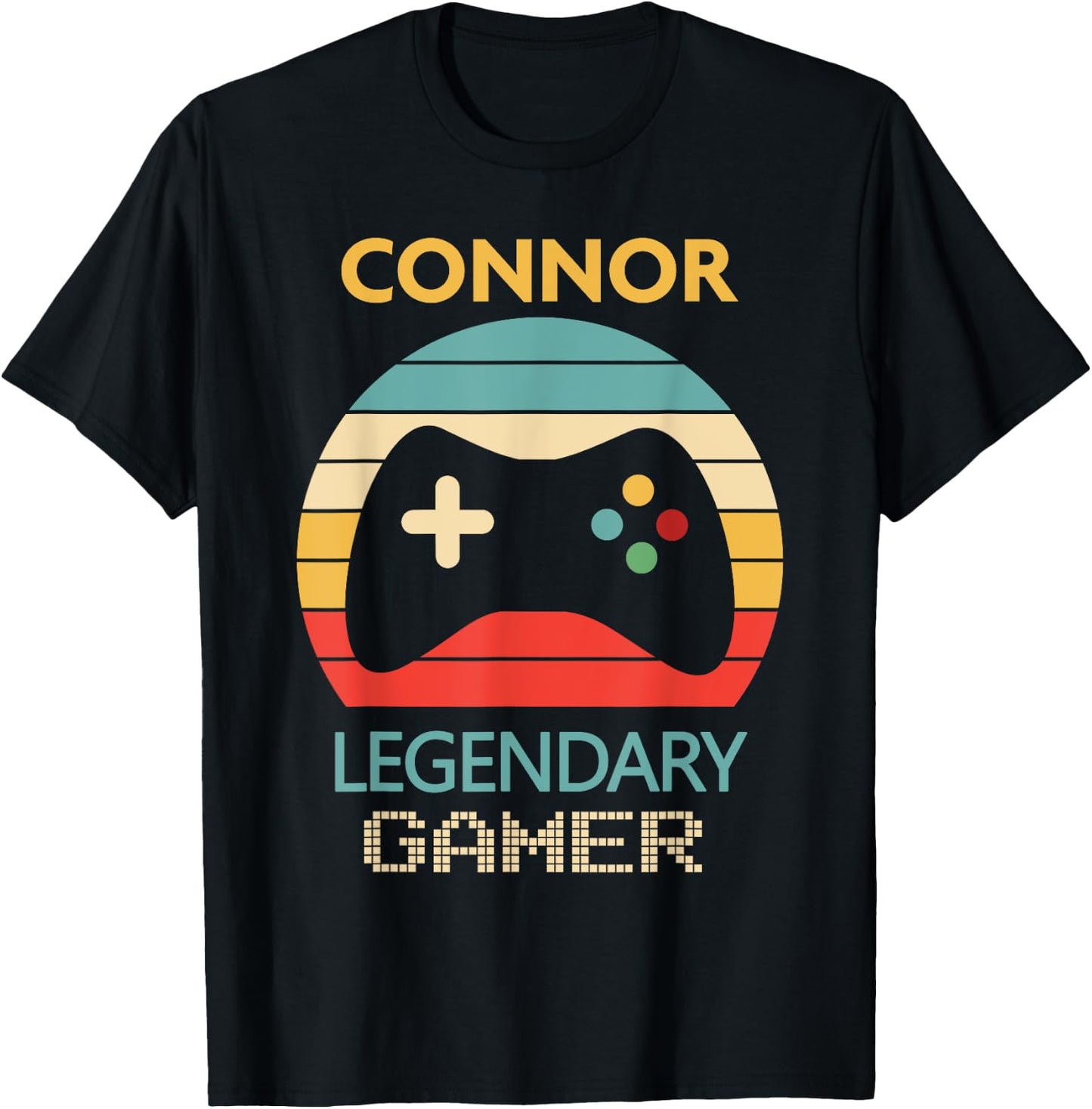 Connor Name Gift - Personalized Legendary Gamer T-Shirt - T-Shirt | Black