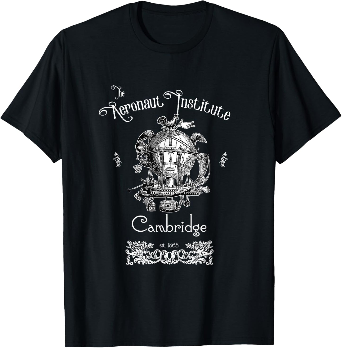 The Aeronaut Institute Steampunk dirigible pilot T-Shirt - T-Shirt | Black