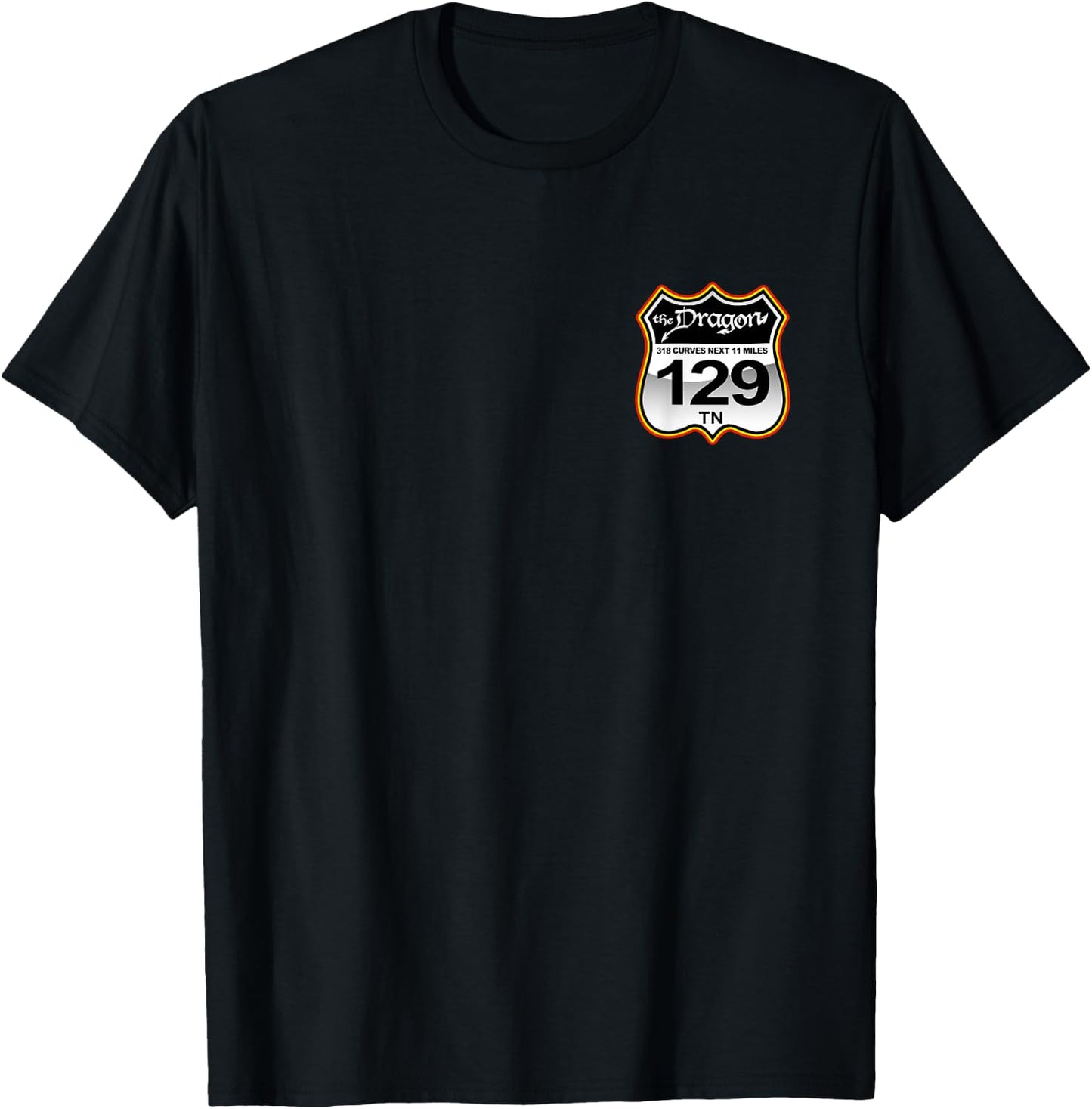 The Dragon US 129 318 Curves 11 Miles Design T-Shirt - T-Shirt | Black