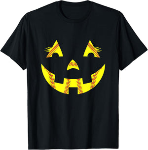 Jack O Lantern Softball Halloween Costume Mom Women Girls T-Shirt - T-Shirt | Black