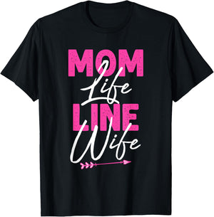 Funny Lineman Wife Design Lineman Lover Women Mom Linesman T-Shirt - T-Shirt | Black