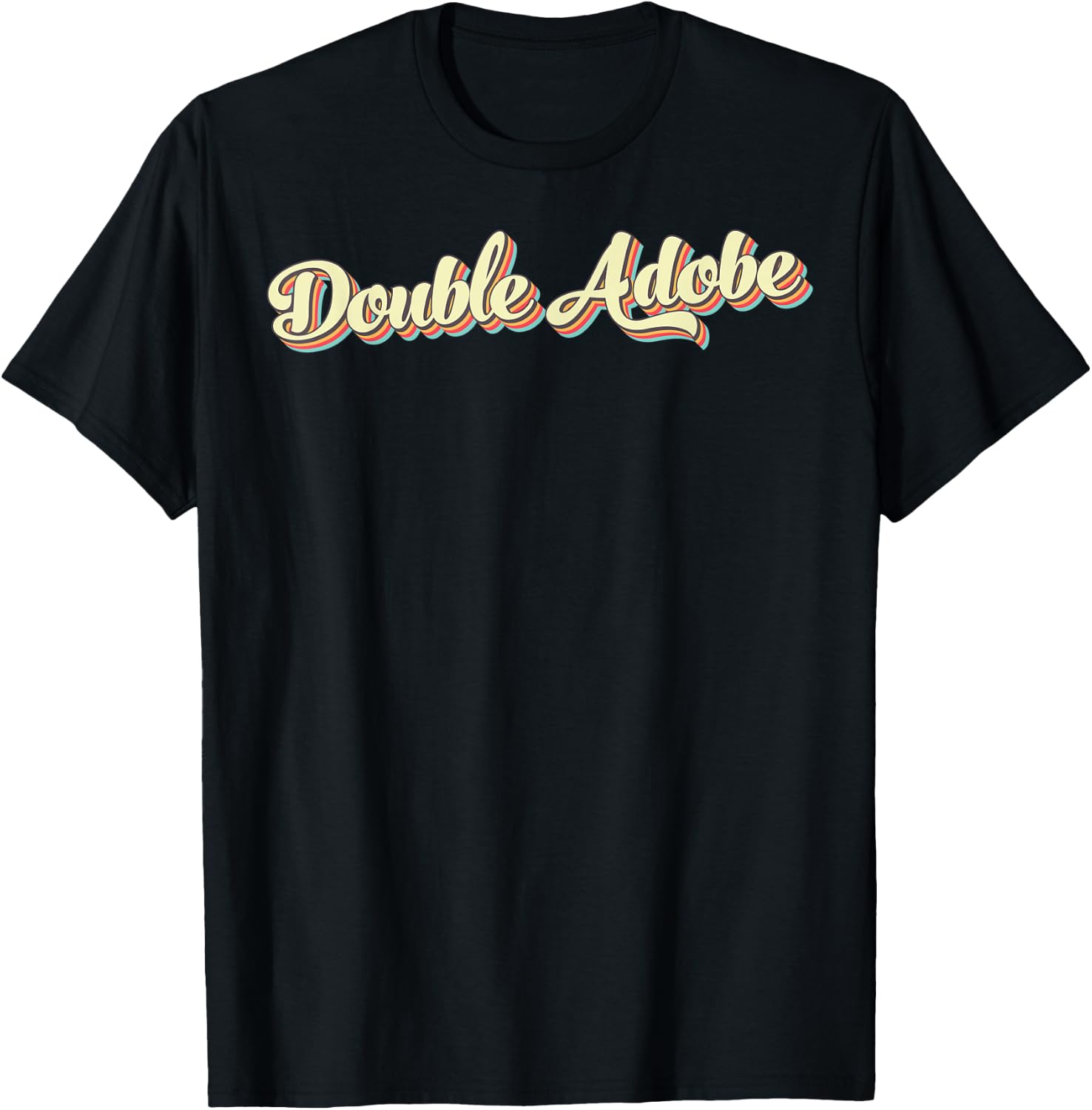 Double Adobe Retro Art Baseball Font Vintage T-Shirt - T-Shirt | Black