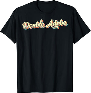 Double Adobe Retro Art Baseball Font Vintage T-Shirt - T-Shirt | Black