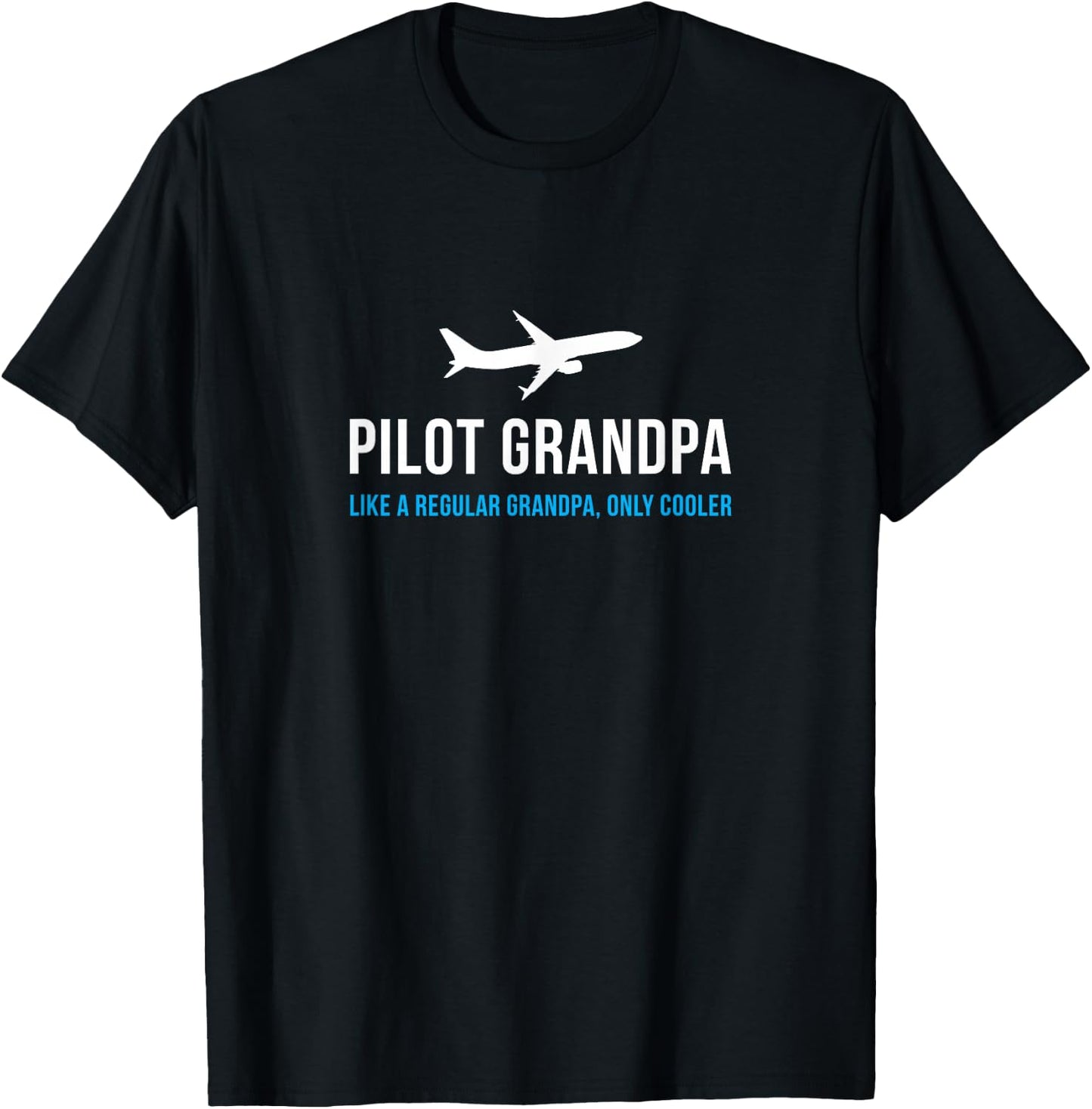 Pilot Grandpa Funny Cute Airplane Aviation Gift T-Shirt - T-Shirt | Black