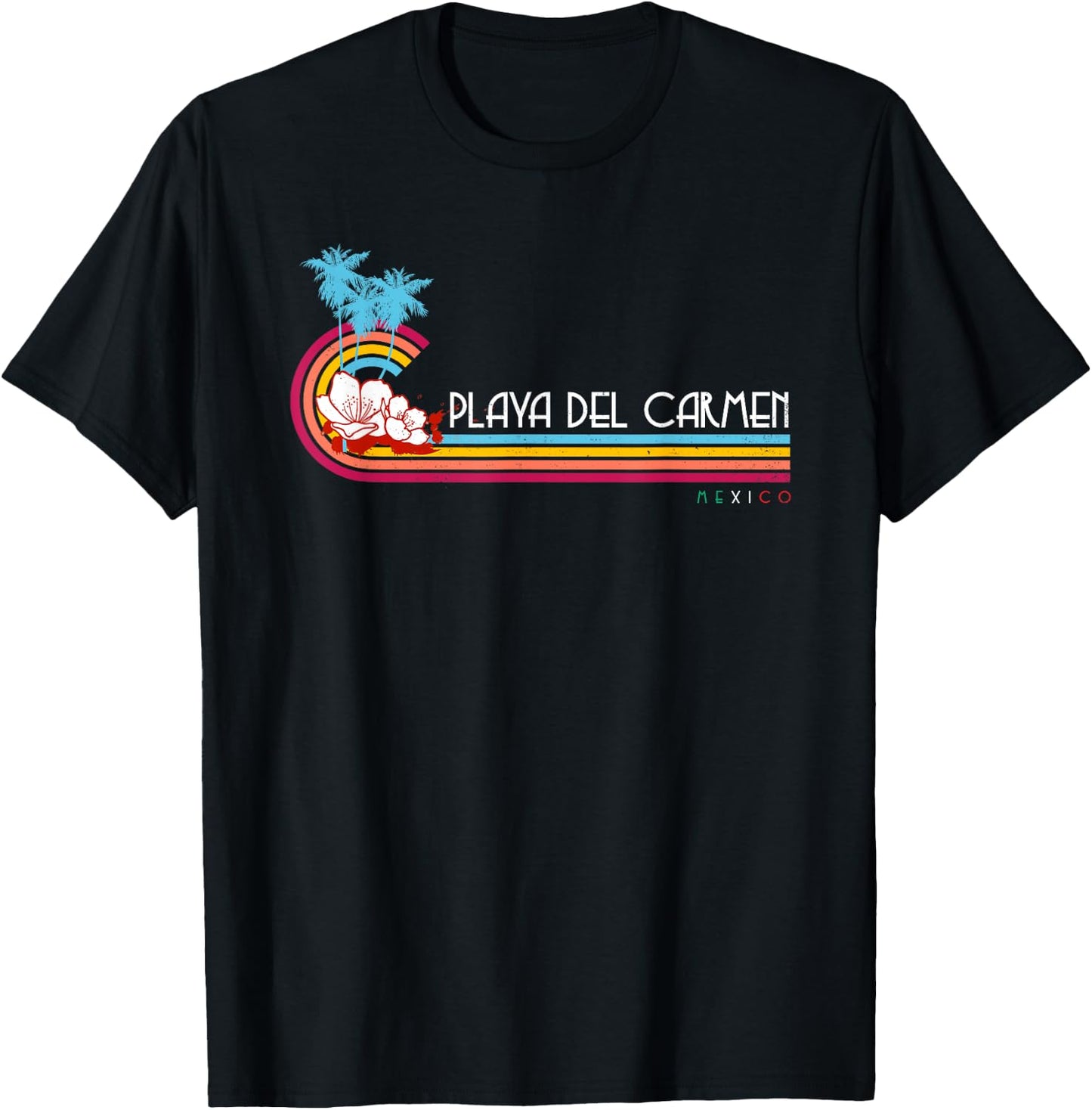 Summer Vacation Vintage Mexico Playa Del Carmen Beach T-Shirt - T-Shirt | Black