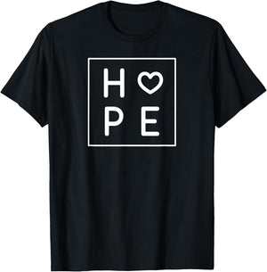 Hope Heart Shirt. Hope Women's Graphic Men's T-Shirt - T-Shirt | Black