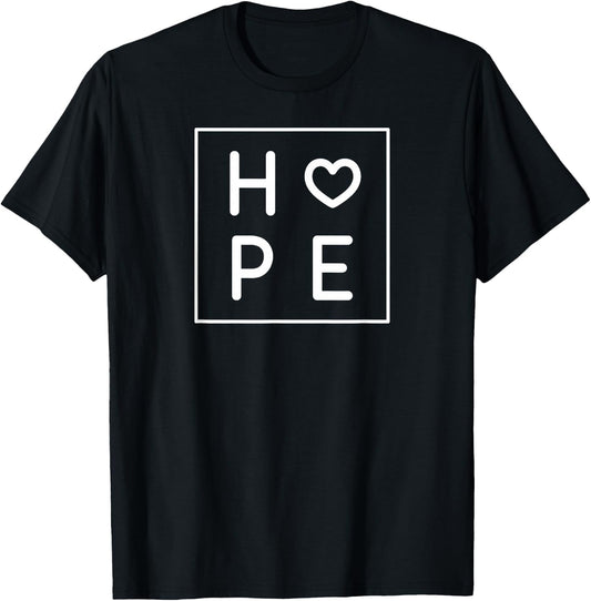 Hope Heart Shirt. Hope Women's Graphic Men's T-Shirt - T-Shirt | Black