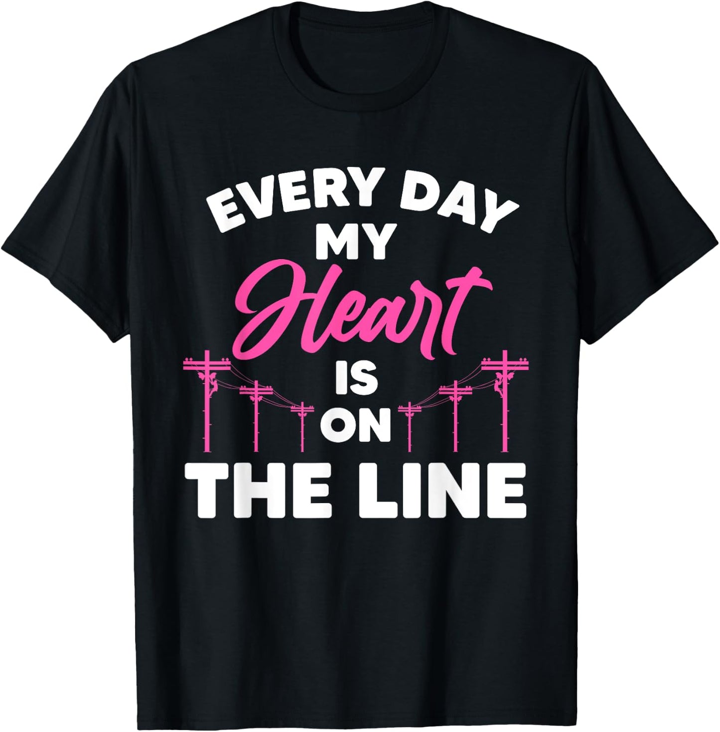 Funny Lineman Wife Girlfriend Design For Lineman Lover Women T-Shirt - T-Shirt | Black