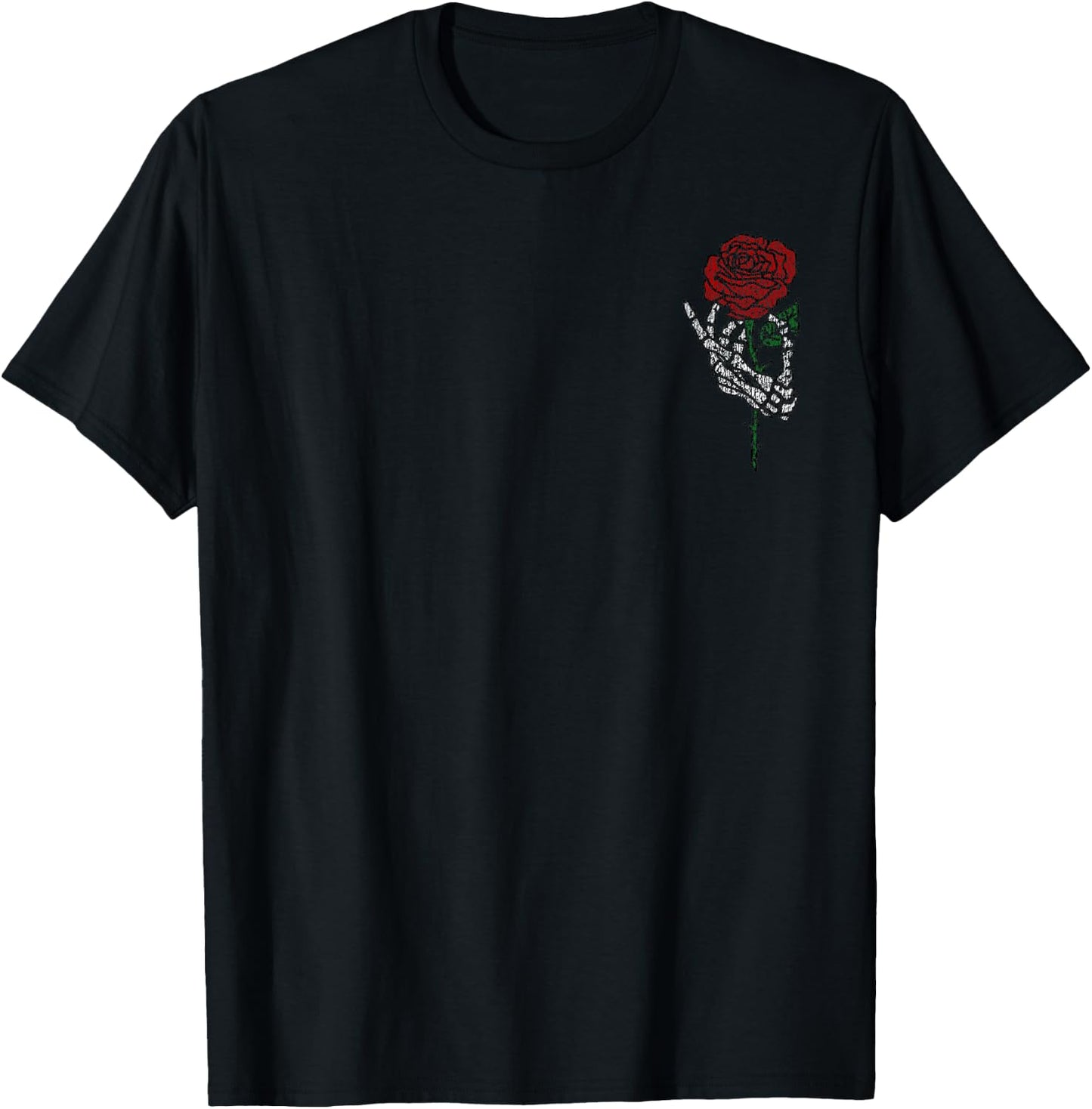 Skeleton Hand Holding Rose Shirt, Tattoo Shirts, Vintage T-Shirt - T-Shirt | Black