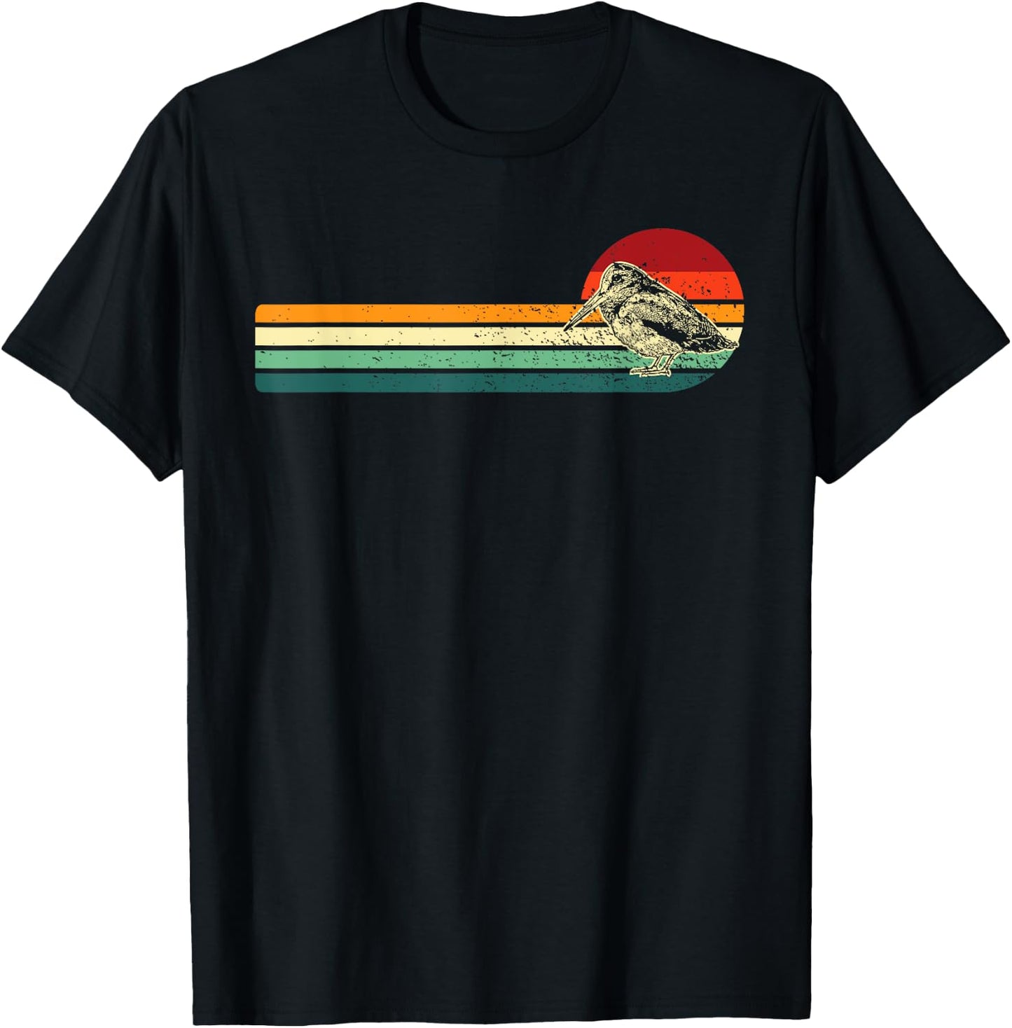 Hunting Woodcock bird- retro art vintage style Hunter T-Shirt - T-Shirt | Black