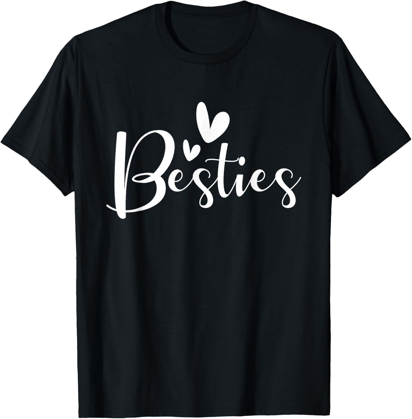 Besties - Crew Heart Matching Friends Friendship Best Friend T-Shirt - T-Shirt | Black